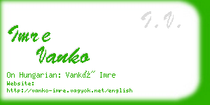imre vanko business card
